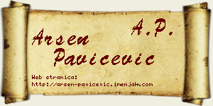 Arsen Pavičević vizit kartica
